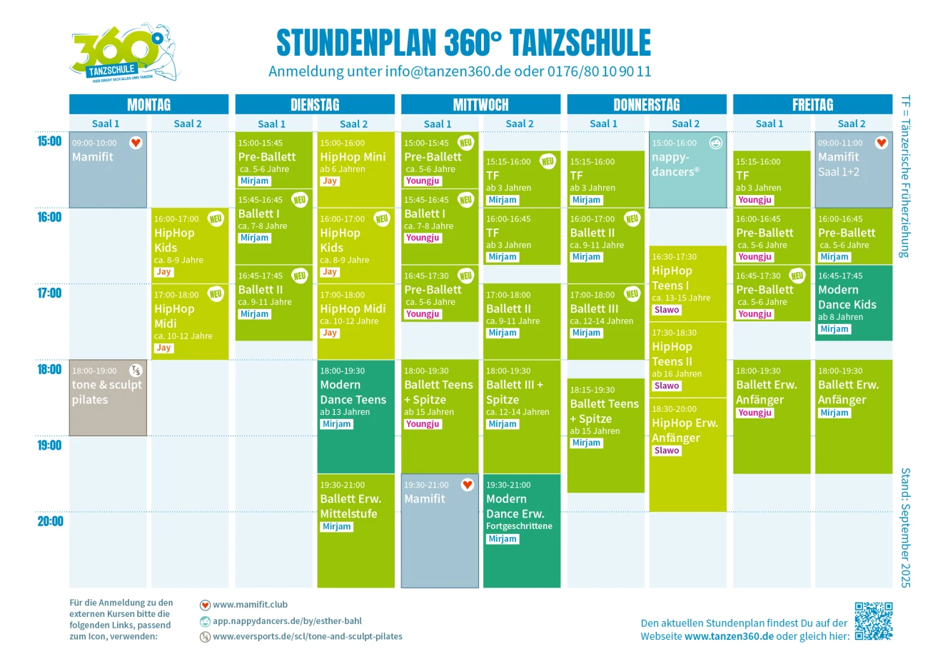 Stundenplan 360° Tanzschule